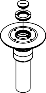 RC9AM2TCAL Multi-Service Poke-Through Assembled Device, 3 in Hole, 2 Gangs, 7 in Cover, Aluminum