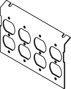 P8850-4DP 8-Outlet Assembled Power Plate, Die Cast Zinc