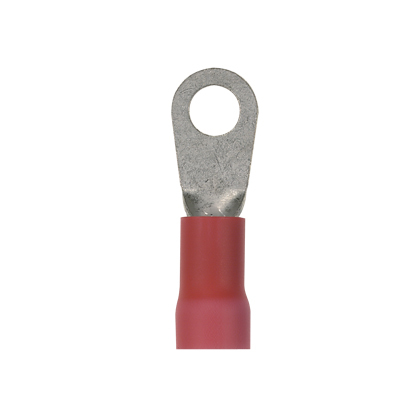Pan-Term PV8-10R-QY Ring Terminal, Red, Vinyl, 8 AWG, #10 Stud, PK25