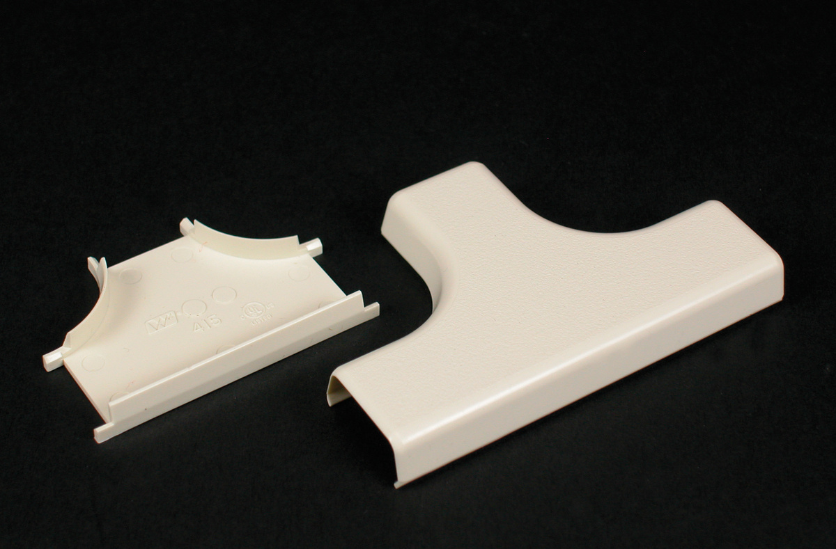 WMD415 1-Channel Raceway Tee Fitting, 7/16 x 7/8 in OD, For Use With 400, 800, 2300 and 2300D Series Raceway, PVC, Ivory