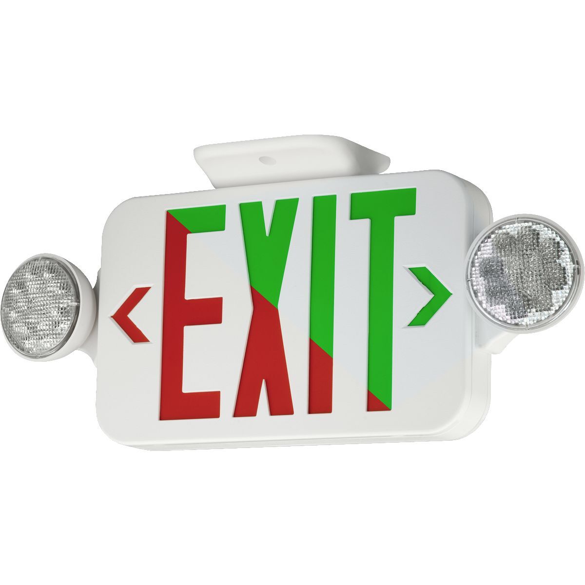CCRB CC Series Universal Face Combination Exit/Emergency Light, 120/277 V AC, Black Housing, EXIT Legend