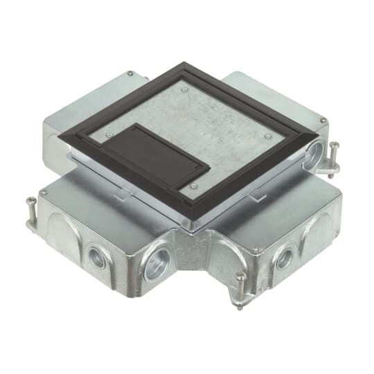 665-CI Steel City Recessed Service Floor Box, Cast Iron, 126 cu-in Capacity, 4 Gangs, 14.81 in L x 14.81 in W x 3.625 in H