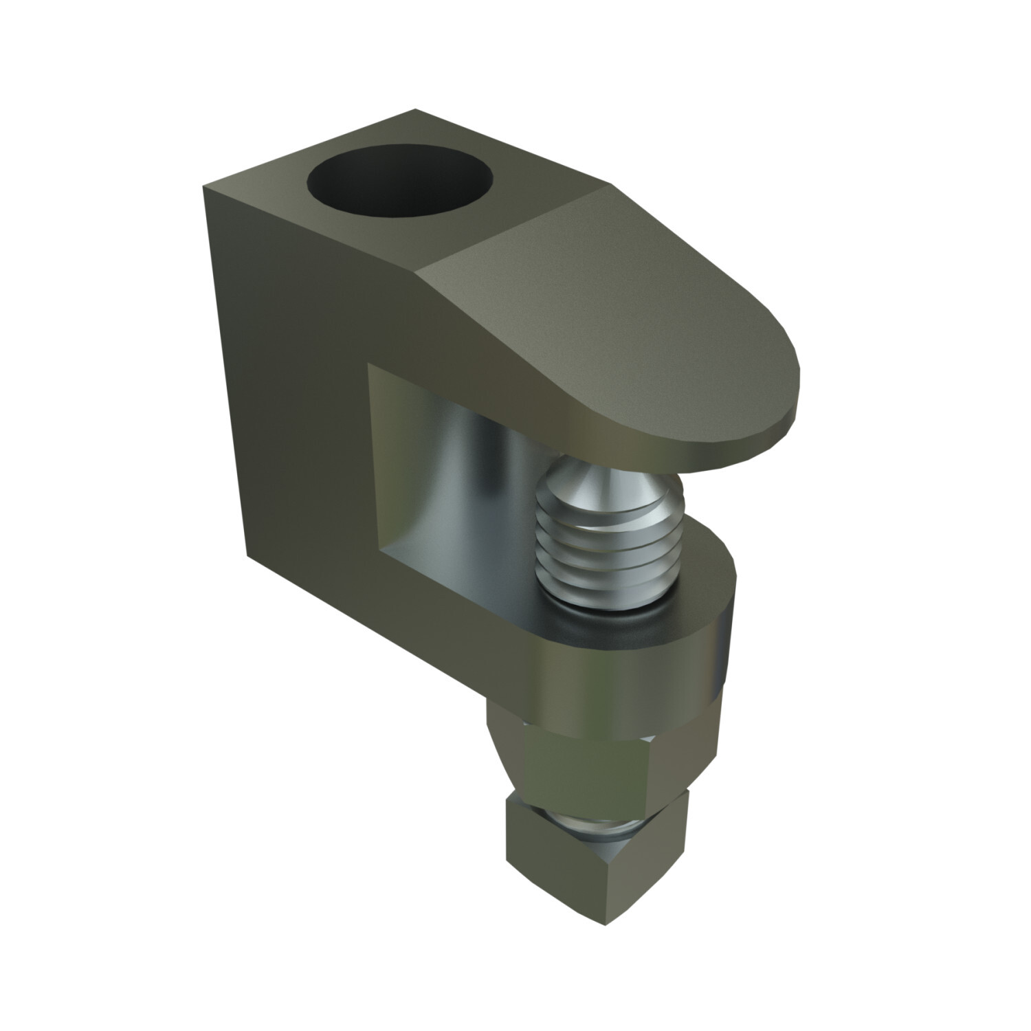 P2898-50-EG Universal Beam Clamp, 1/2 in Rod, 500 lb Load, Stainless Steel, Electro-Galvanized