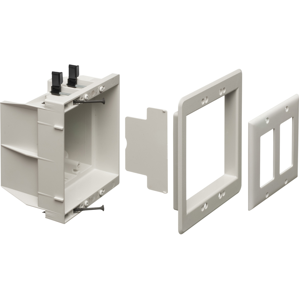 DVFR2W InBox Electrical Box With DVFR2WGC Grounding Clip, Plastic, 37 cu-in Capacity, 2 Gangs