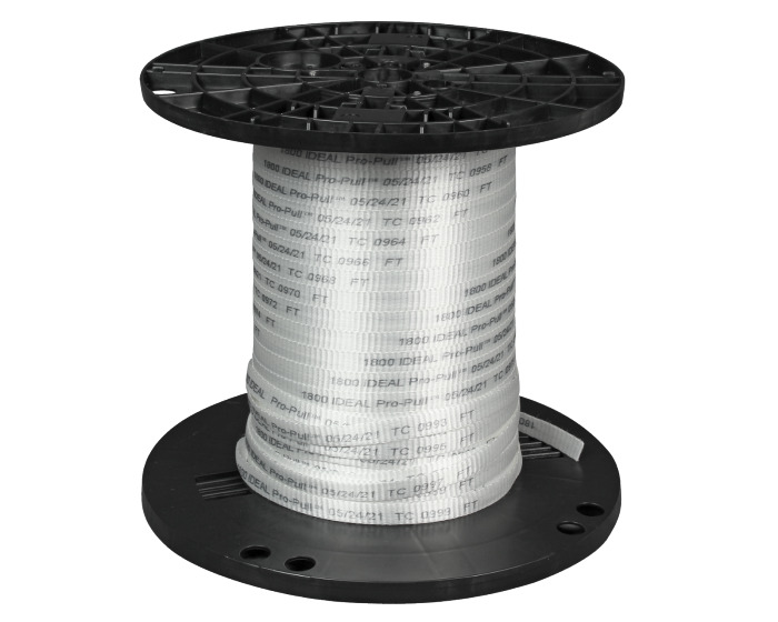 31-1800B-13 Pro-Pull Stranded Measuring Pull Tape, 1800 lb Tensile Strength, 1300 ft L x 1/2 in W, Polyester Fiber