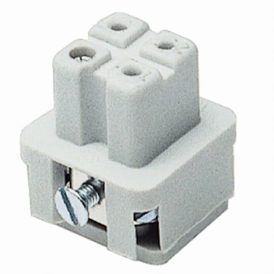 FS103A Pos-E-Kon A Series Compact Terminal Insert, 3 Positions, 18 to 14 AWG Wire, Female Screw Connection, Glass Filled Thermoplastic