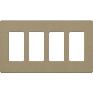 SC-4-MS Diva Satin Colors Designer Style Screwless Standard Wall Plate, 4 Gangs, 8.37 in W x 4.69 in H, Plastic, Mochastone