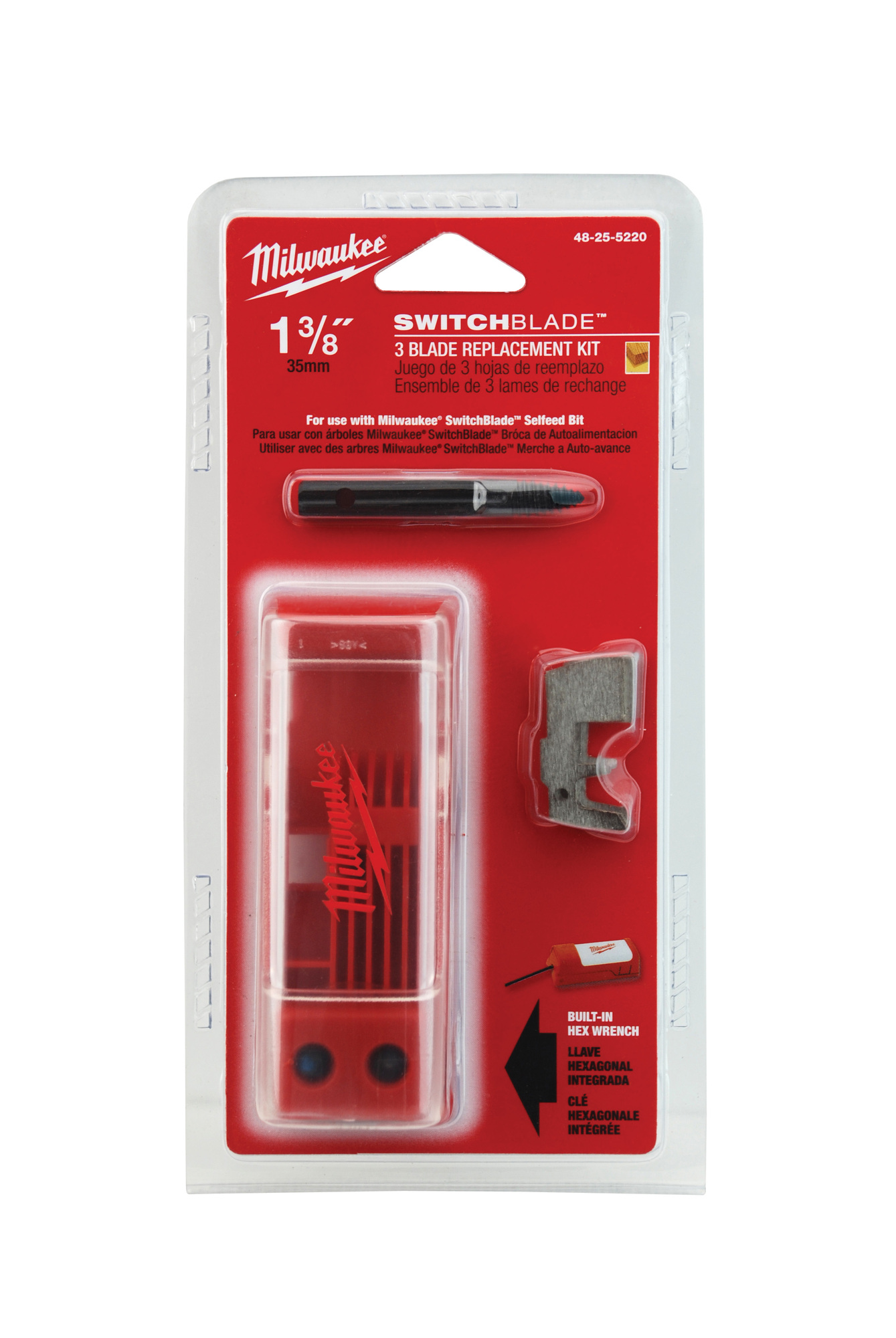 48-25-5220 7-Piece Blade Replacement Kit, For Use With SwitchBlade 1-3/8 in Self-Feed Drill Bit