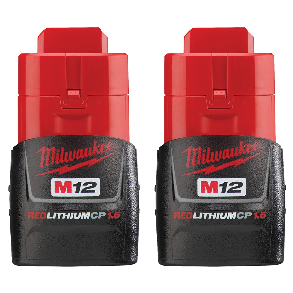 48-11-2401 M12 Redlithium Compact Rechargeable Cordless Battery Pack, 1.5 Ah Li-Ion Battery, 12 V DC Charge, For Use With M12 Cordless Power Tool