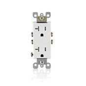 T5825 Duplex Self-Grounding Tamper-Resistant Ultrasonically Welded Straight Blade Receptacle, 125 V AC, 20 A, 2 Poles, 3 Wires, Brown