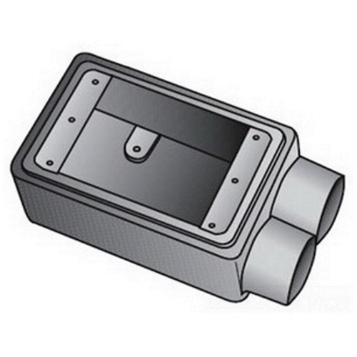 FSS150 Type FS Heavy Duty Shallow Device Box With Internal Ground Screw, Feraloy Iron Alloy, 21 cu-in Capacity, 1 Gangs, 2 Outlets, 2 Knockouts, 4-11/16 in H x 2-15/16 in W x 2-3/8 in D