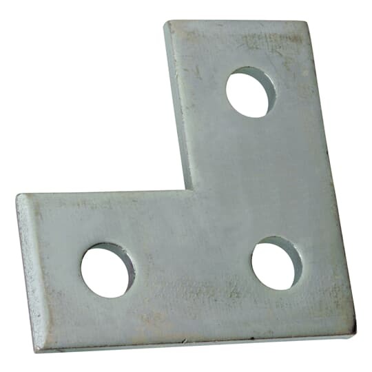 AB219EG Superstrut 200 Corner Flat Plate Fitting, 3 Holes, 3-1/2 in L x 1-5/8 in W x 1/4 in THK, Steel