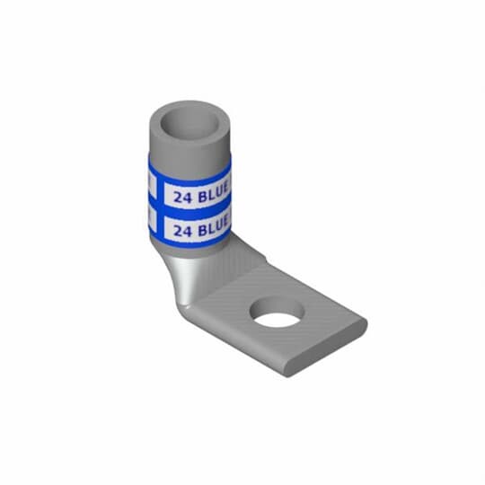 58171UB Color-Keyed 58100 1-Hole Non-Insulated Compression Lug With Peep Hole, 300 kcmil Flexible Copper Conductor, Die Code: 71, 1/2 in Stud, Copper