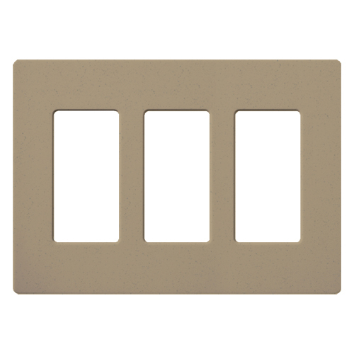SC-3-MS Diva Satin Colors Designer Style Screwless Standard Wall Plate, 3 Gangs, 6.56 in W x 4.69 in H, Plastic, Mochastone