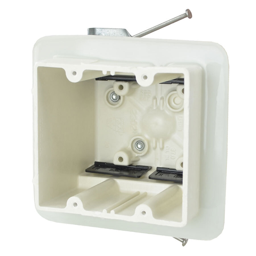 2302-HNKV2 FiberglassBOX Premier Series Air Sealed Electrical Box, Fiberglass Reinforced Polyester, 37 cu-in Capacity, 2 Gangs, 8 Knockouts, 4 in W x 3-7/16 in D x 3-3/4 in H