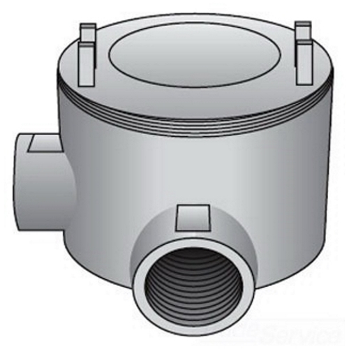 GUAL-75 Dust-Ignitionproof Explosionproof Conduit Outlet Box, 3/4 in, 3 in Cover Opening, 15 cu-in, Aluminum Enamel/Zinc Electroplated