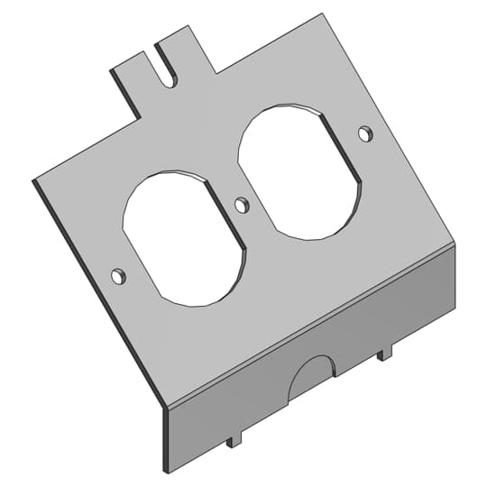 AFP-2A Steel City Duplex Power Panel Cover, 3-13/16 in L, For Use With AFM-2 Series Access Floor Module, Steel