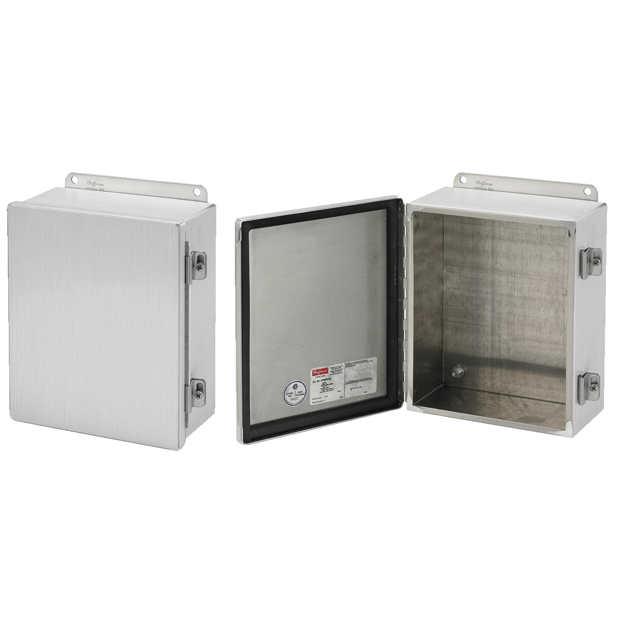 A12106CHAL Junction Box, 12 in H x 10 in W x 6 in D, Continuous Hinged/Screw Clamp Cover, NEMA 12/IP65 NEMA Rating, Aluminum