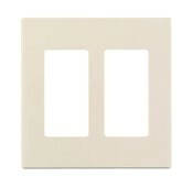80309-ST Decora Plus Screwless Standard Size Wall Plate, 2 Gangs, 4.56 in W x 4.61 in H, Polycarbonate, Light Almond