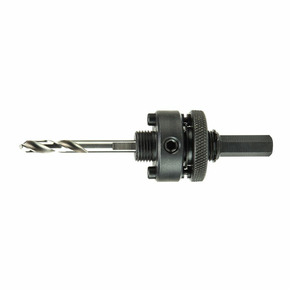 31906 Hole Saw Arbor With Threaded Pin, 7/16 in Hex Shank, 1/8 in Pilot Drill, Steel