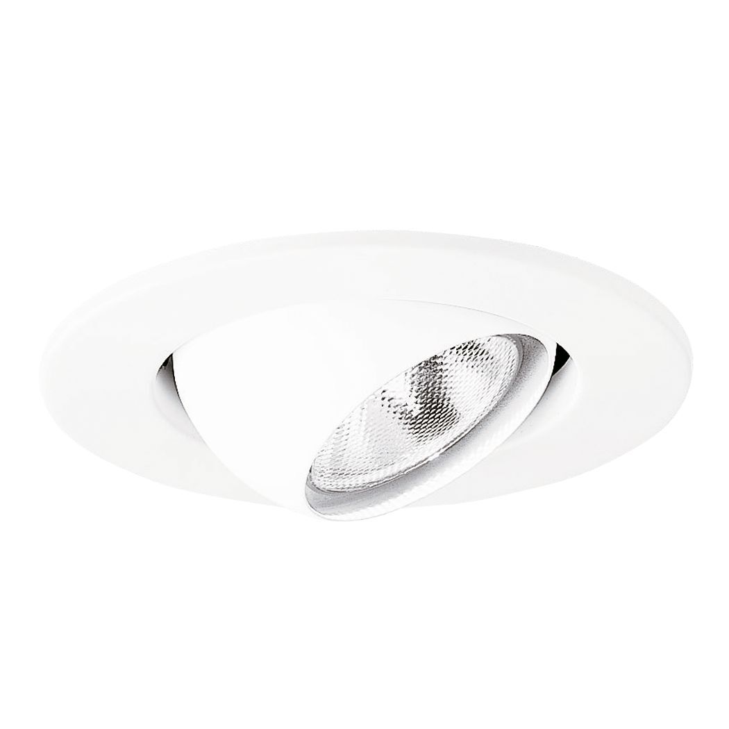 4002WH Halo Eyeball Self-Flanged Round Lighting Trim, 4 in ID x 5 in OD, LED Lamp, For Use With 4000 Downlight, Metal