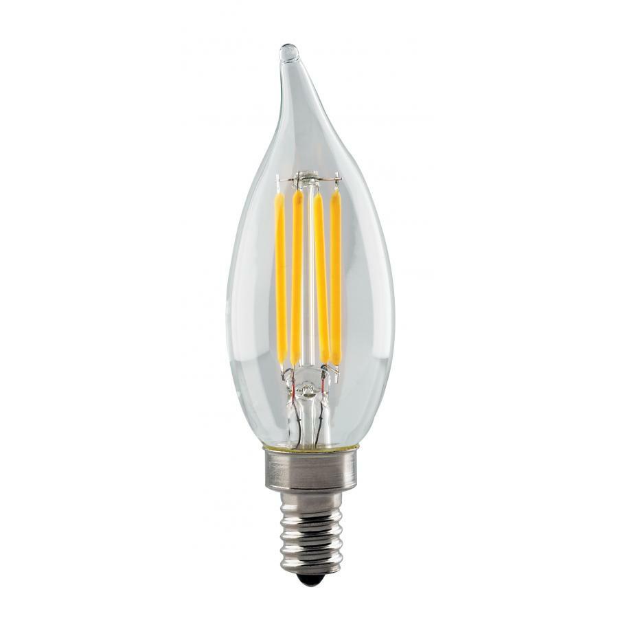 S8552 Dimmable Filament LED Lamp, 5 W, 40 W Incandescent Equivalent, E12 Lamp, CA11 Shape, 350 Lumens