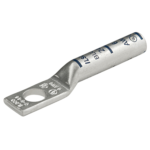 CLNS-6-14 SureCrimp CLNS 1-Hole Lug Compression Connector, 6 AWG Flex Copper Conductor, Die Code: ILD-24, 1/4 in Stud, Tin Plated Copper
