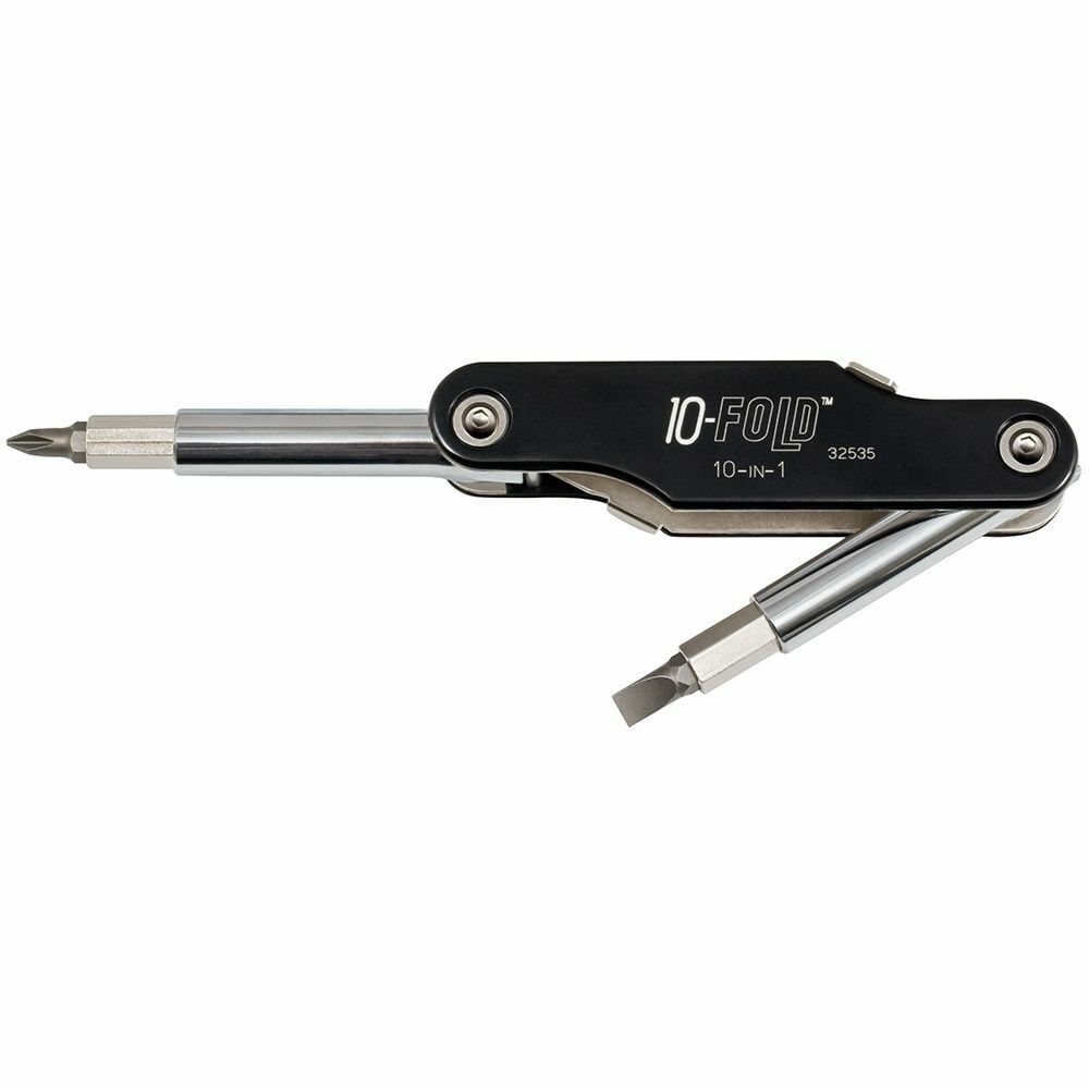 32535 10-in-1 Folding Screwdriver/Nutdriver, 5 Pieces, Cushion Grip Handle, Steel