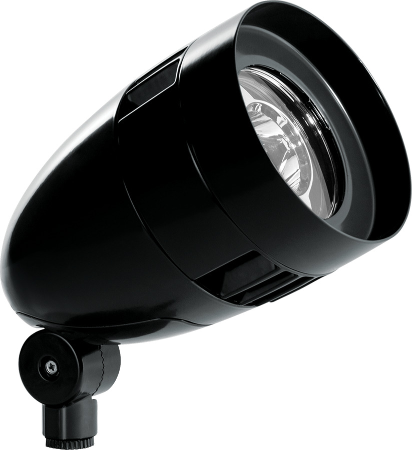 HBLED13YB Floodlight With Hood, Lens, 14 W Fixture, 100 to 240/277 V AC, Black Housing