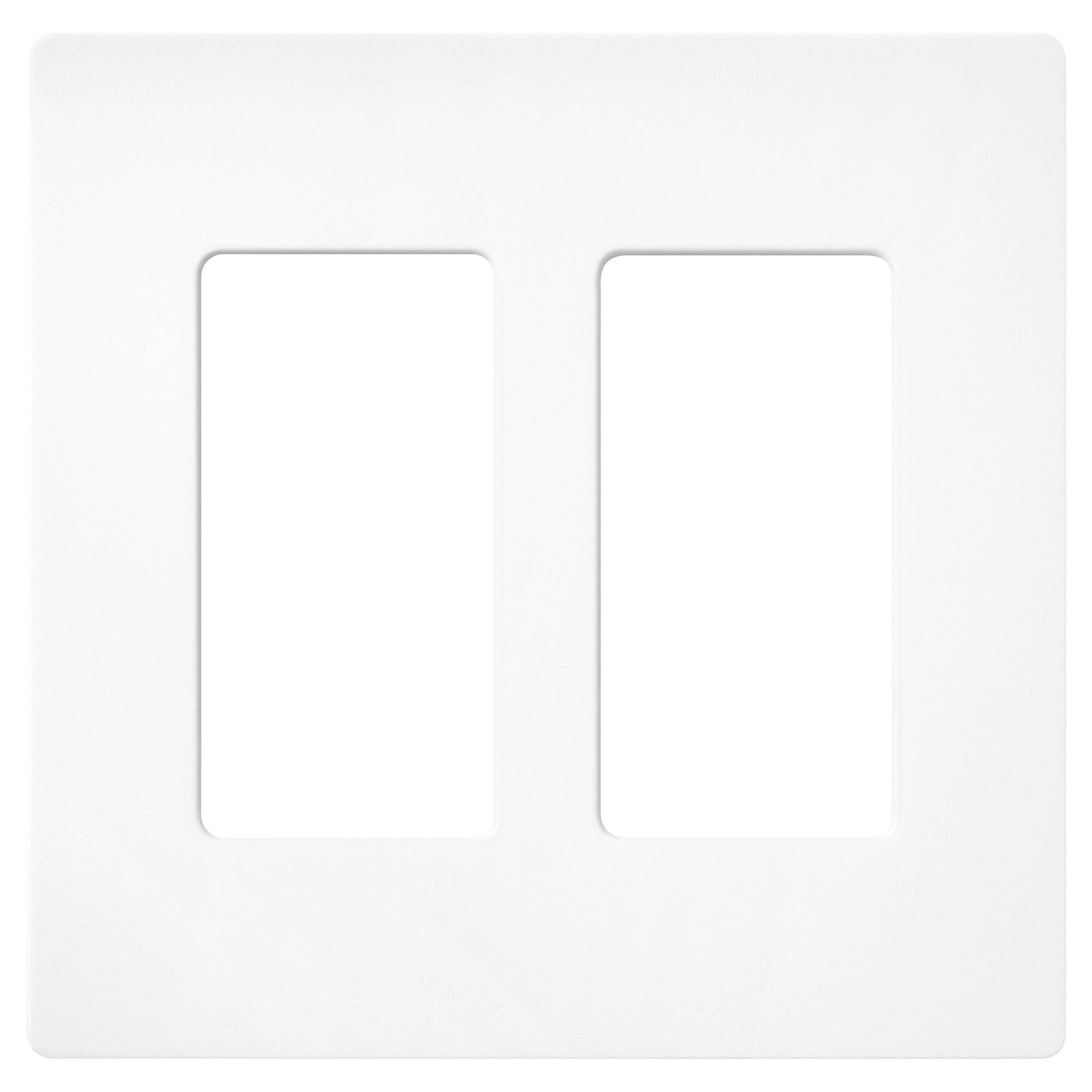 SC-2-BW Claro Wall Plate for Decorator-Style Dimmers, Switches, and Outlets, 2 Gang, Satin, Brilliant White