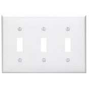 80711-T Standard Size Traditional Wall Plate, 3 Gangs, 6.37 in W x 4.5 in H, Thermoplastic, Light Almond