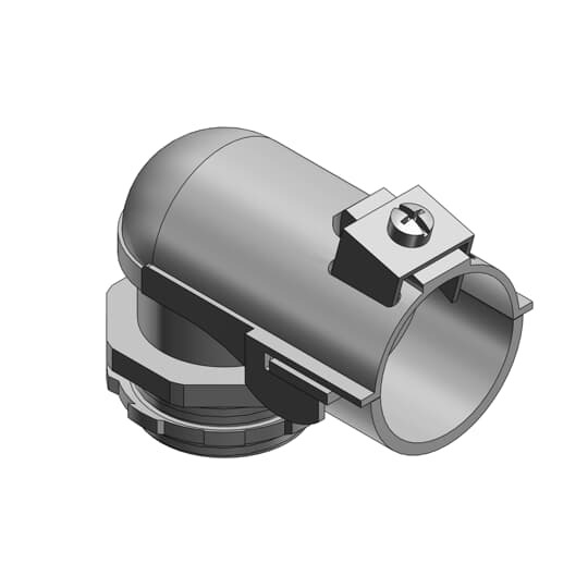 321-TB T&B Tite-Bite Cable Angle Connector With Non-Insulated Throat, 3/8 in Trade, 1/2 in Knockout, 0.47 to 0.66 in Cable Openings, Steel, Electro-Zinc Plated