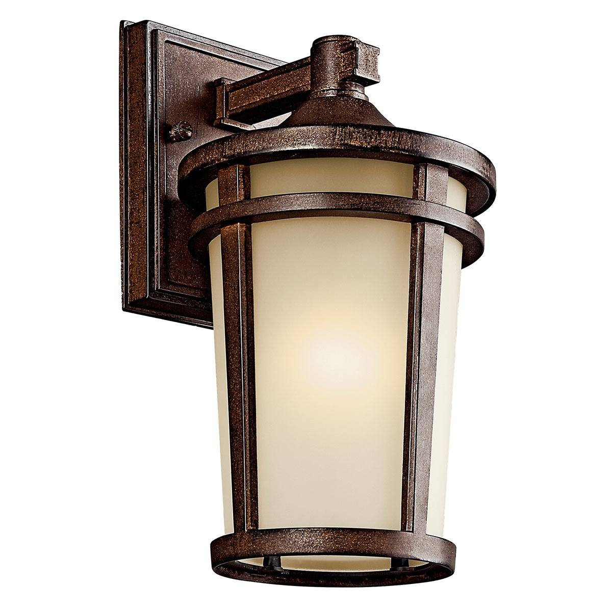 49071BST 49071 Atwood Small Transitional Outdoor Wall Light, (1) A19 Lamp, 1000 W Fixture, 120 V AC, Brown Stone Housing