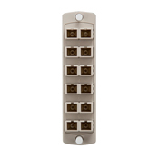 5F100-2IC OPT-X SDX Precision Molded Fiber Optic Adapter Plate, SC Duplex End A, SC Duplex End B, (12) 62.5/125 um OM1 Multi-Mode Fiber, Zirconia Ceramic Connector