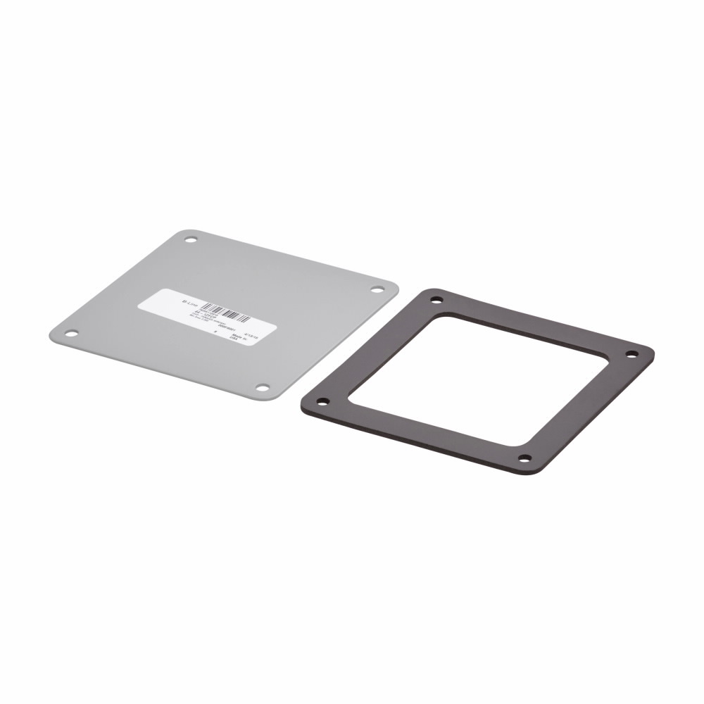 88-12FCP Closure Plate, 8 in W x 8 in H, For Use With NEMA 12/IP54 Hinged Screw Clamp Cover Feed-Through Wireway, Steel, Gray