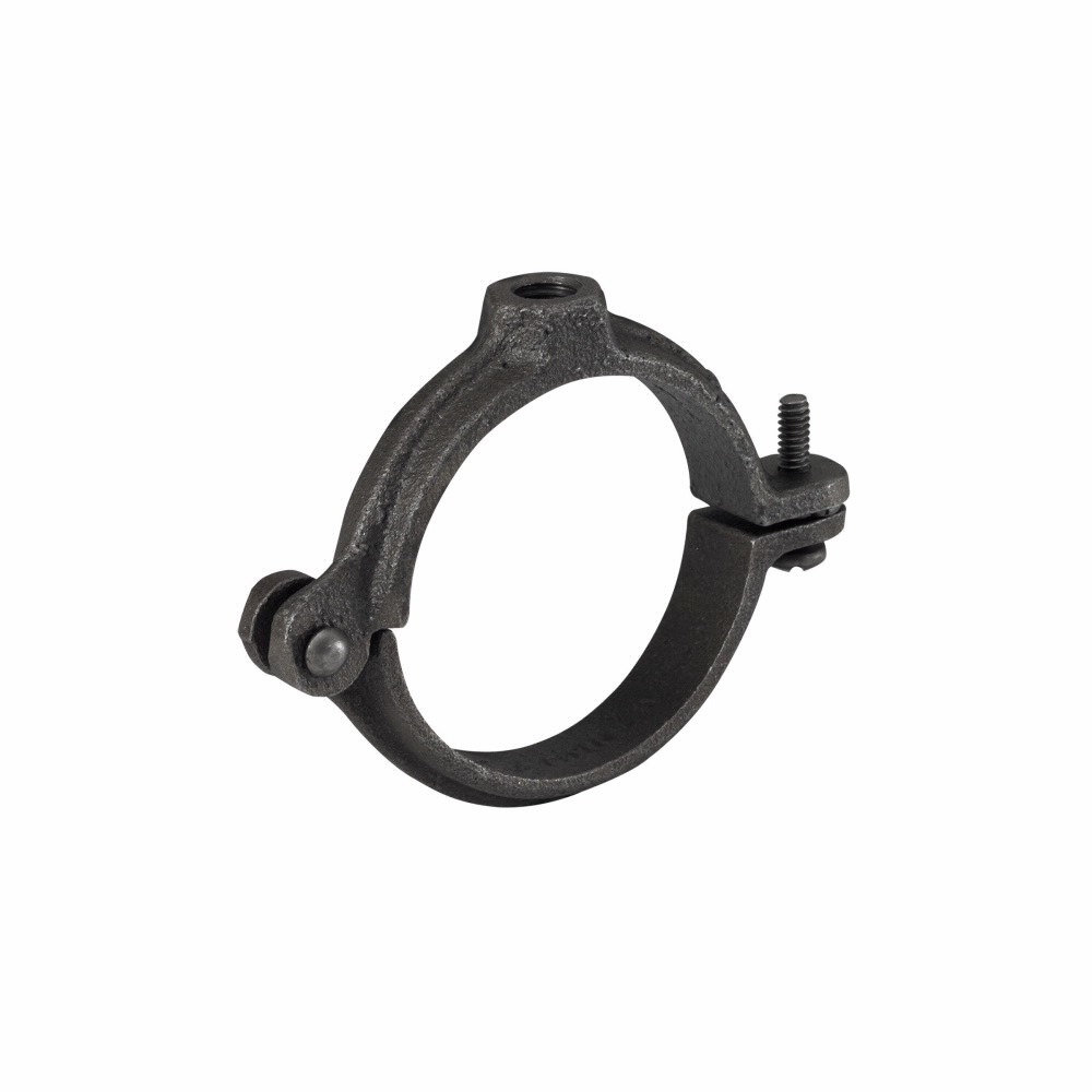 B3198H-3ZN 2-Piece Hinged Extension Split Pipe Clamp, 3 in Pipe/Tube, 1/2-13 Rod, 300 lb Load, Malleable Iron, Zinc Plated