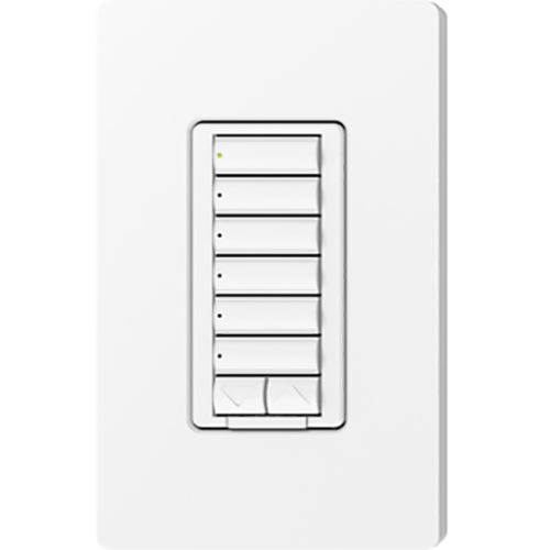 RRD-HN6BRL-SW seeTouch LED+ Hybrid Keypad for RA3 Systems, 100W LED, 6-Button with Raise/Lower, Neutral Required, 120V, Snow White