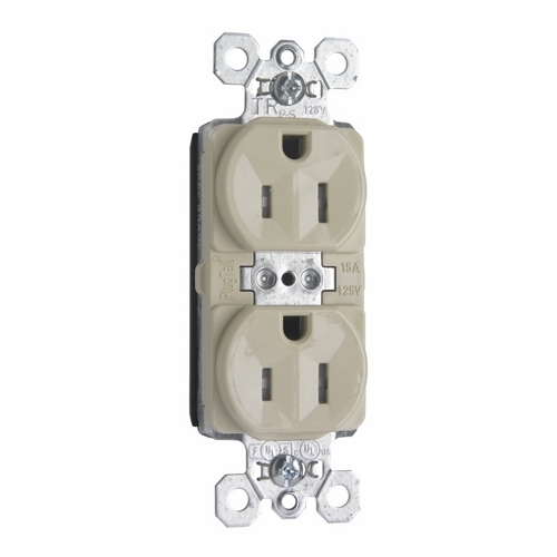 PTTR5262I PlugTail 15 Amp 125V Spec-Grade Duplex Receptacle, Ivory