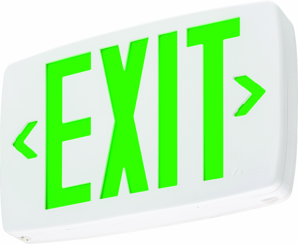 LQM S W 3 G 120/277 M6 Dual Voltage Single Face Stencil Face Emergency Exit Sign, LED Lamp, 0.62/0.74 W Fixture, 120/277 V AC, EXIT Legend