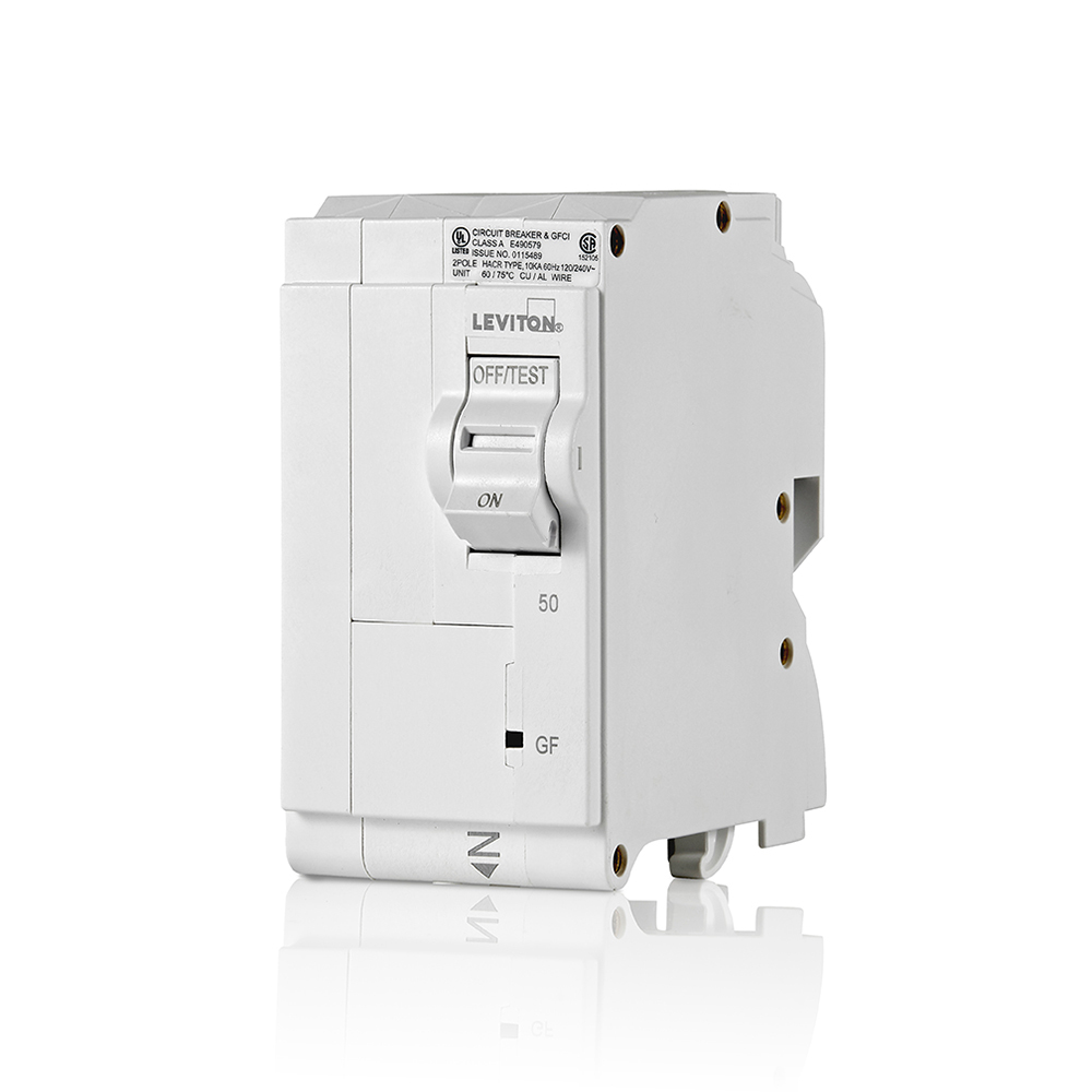 LB250-GF Branch Circuit Breaker, 120/240 VAC, 50 A, 10 kA Interrupt, 2 Poles, Magnetic Trip