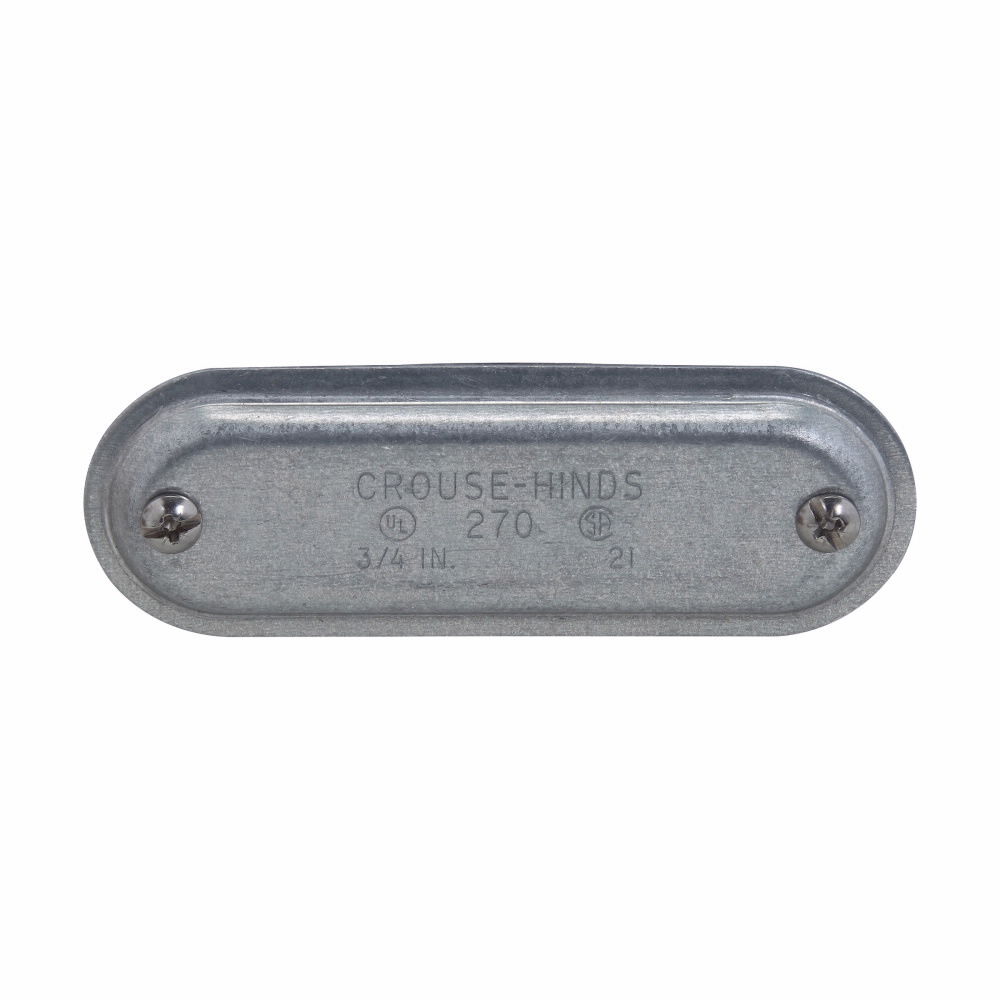 270 Condulet Form 7 Wedgenut Cover, 3/4 in Hub, For Use With Condulet Rigid Conduit Bodies, Sheet Steel, Electro-Galvanized/Aluminum Acrylic Painted