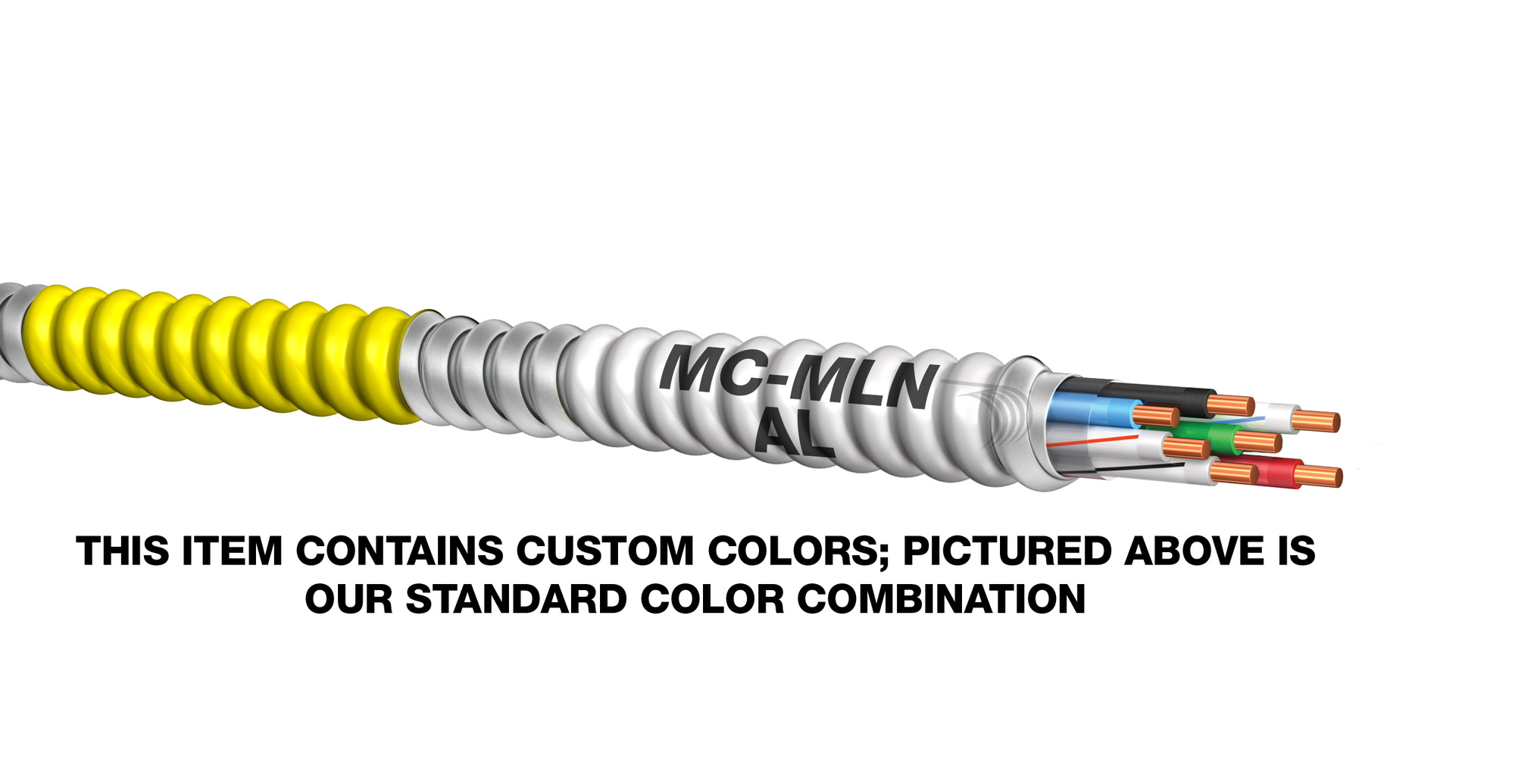 794280822030 Type MC-AL-MN Armor Conductor Cable, 600 V AC, (5) 12 AWG Solid Aluminum Conductor, 250 ft L