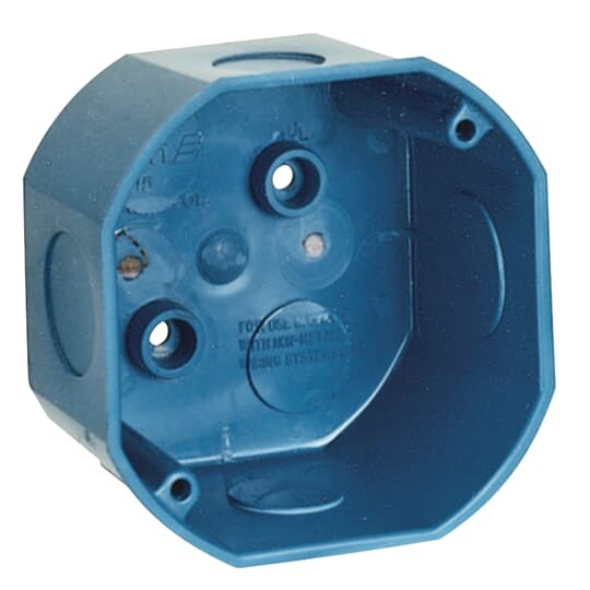 A615DE Carlon ENT Flexible Raceway Ceiling Box, PVC, 20.5 cu-in Capacity, 6 Knockouts, 2-1/8 in D
