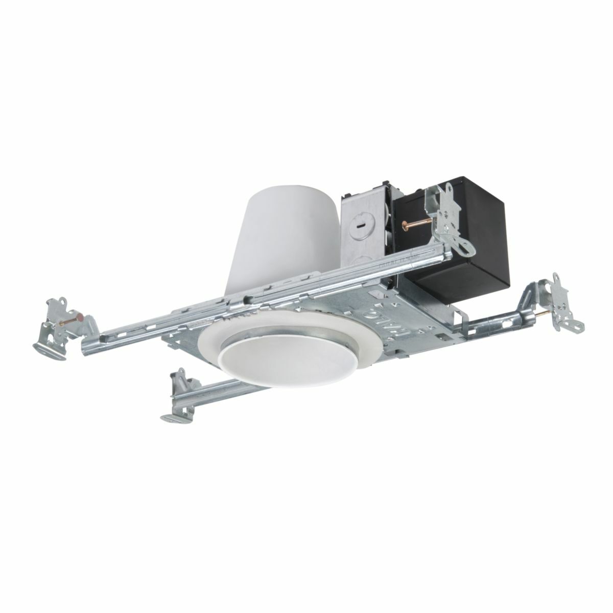 H1499TAT Halo Low Voltage New Construction Shallow Recessed Lighting Housing, Non-IC Insulation, 120/277 V AC, 4-3/8 in Ceiling Opening, Steel Housing