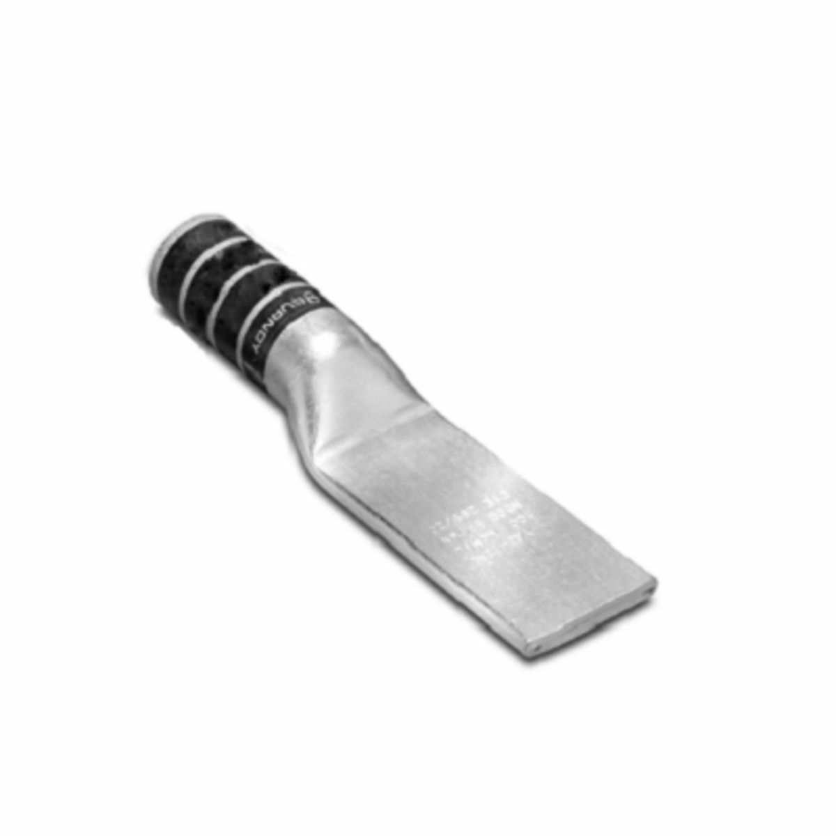 YA252NU Blank Tongue Compression Lug, 1/0 AWG Stranded Copper Conductor, Die Code: 12/348, 1/4 in Stud, Copper