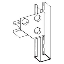 B135SS4 Corner Gusset Plate, 3 Holes, 3-1/2 in L x 3-1/2 in W x 1/4 in THK, Steel