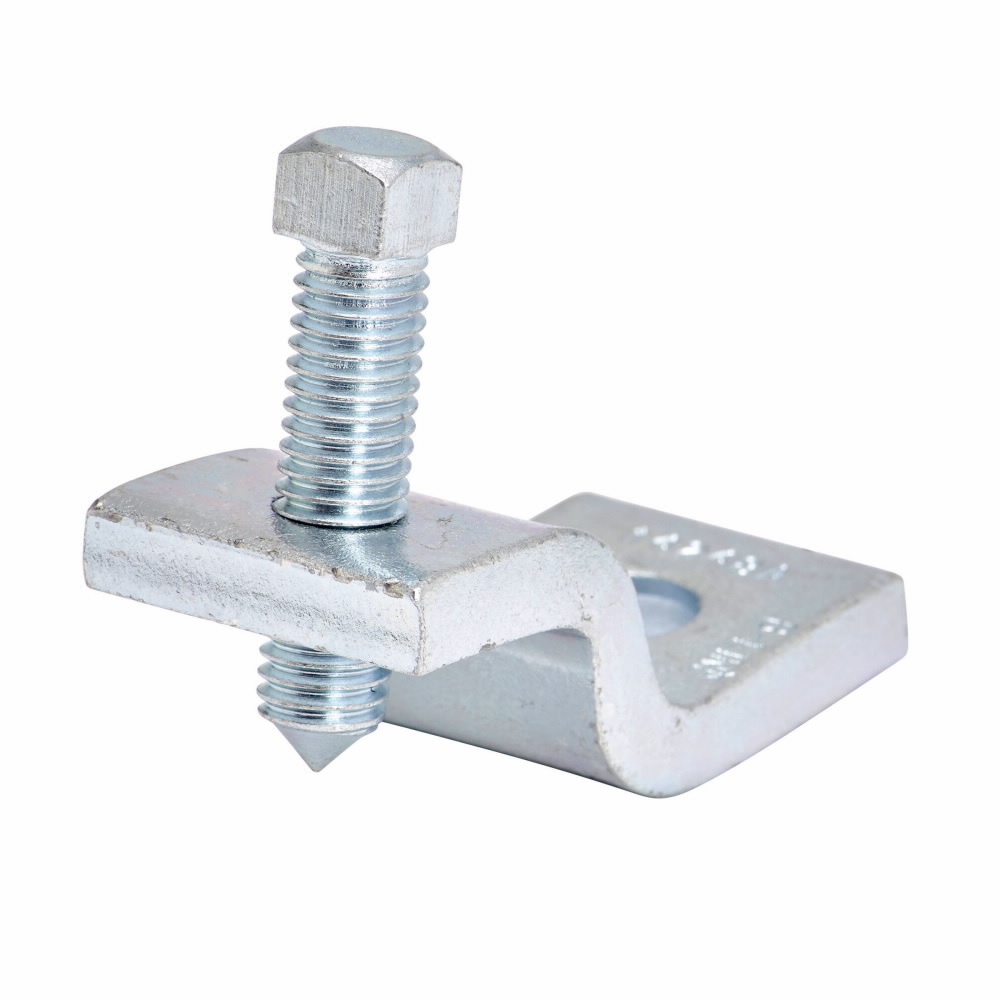 B211HDG Zee Beam Clamp, 1 in W, 600 lb Load, Low Carbon Steel