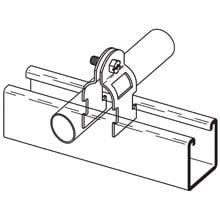 B2210HDG 2-Piece Multi-Grip Conduit Pipe Clamp, 1 in Conduit, 400 lb Load, 1-1/8 to 1-3/8 in OD, Steel