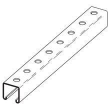 B22H17/8-120HDG Slotted Strut Channel, 10 ft x 1-5/8 inch x 1-5/8 inch, Hot-dipped Galvanized Steel, 12 Gauge