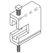B321-1HDG Rod to Beam Clamp, 3/8-16 Rod, 1/4 to 1-11/16 in THK Flange, 1300 lb Load, Low Carbon Steel, Hot Dipped Galvanized